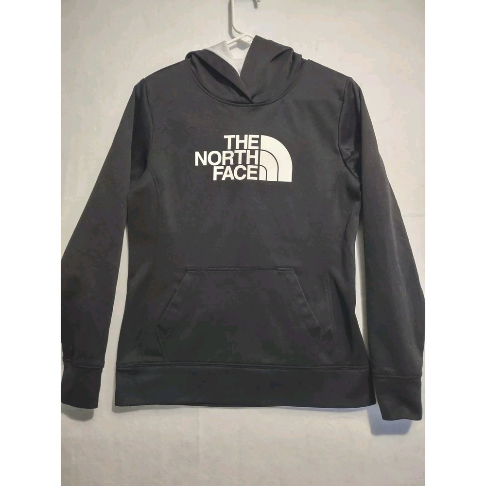 THE NORTH FACE WOMENS SWEATER MEDIUM BLACK HOODIE PULLOVER BIG‎ LOGO